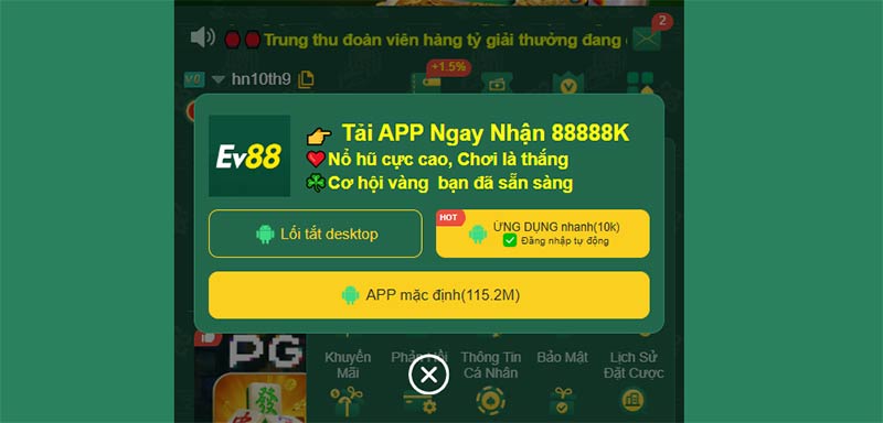 Chọn một trong 3 cách thực để tải app và cài đặt EV88 trên thiết bị di động