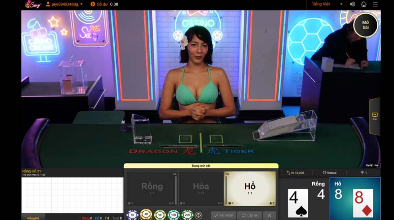 Giao diện Rồng Hổ Livestream